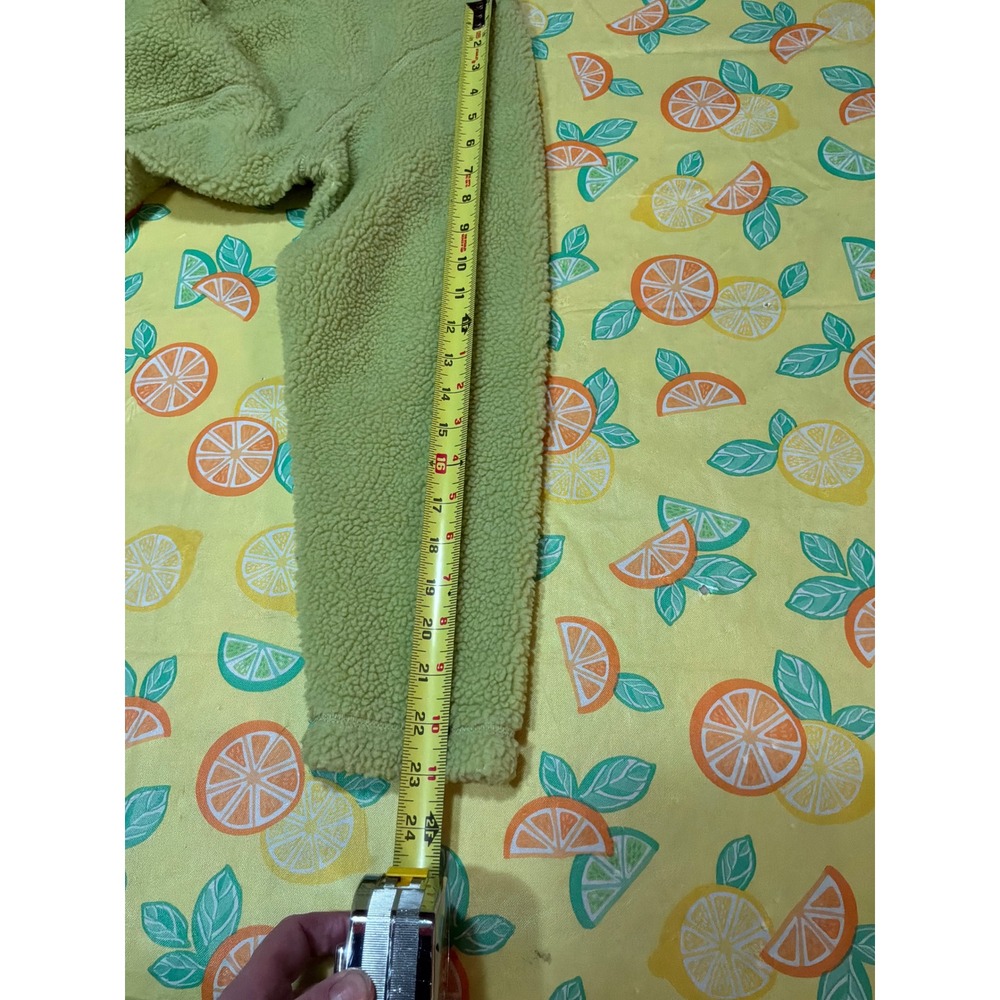 Lands' End Fleece Pullover Womens Small S 6-8 Lime Green 1/4 Zip Sherpa Top - Picture 5 of 6
